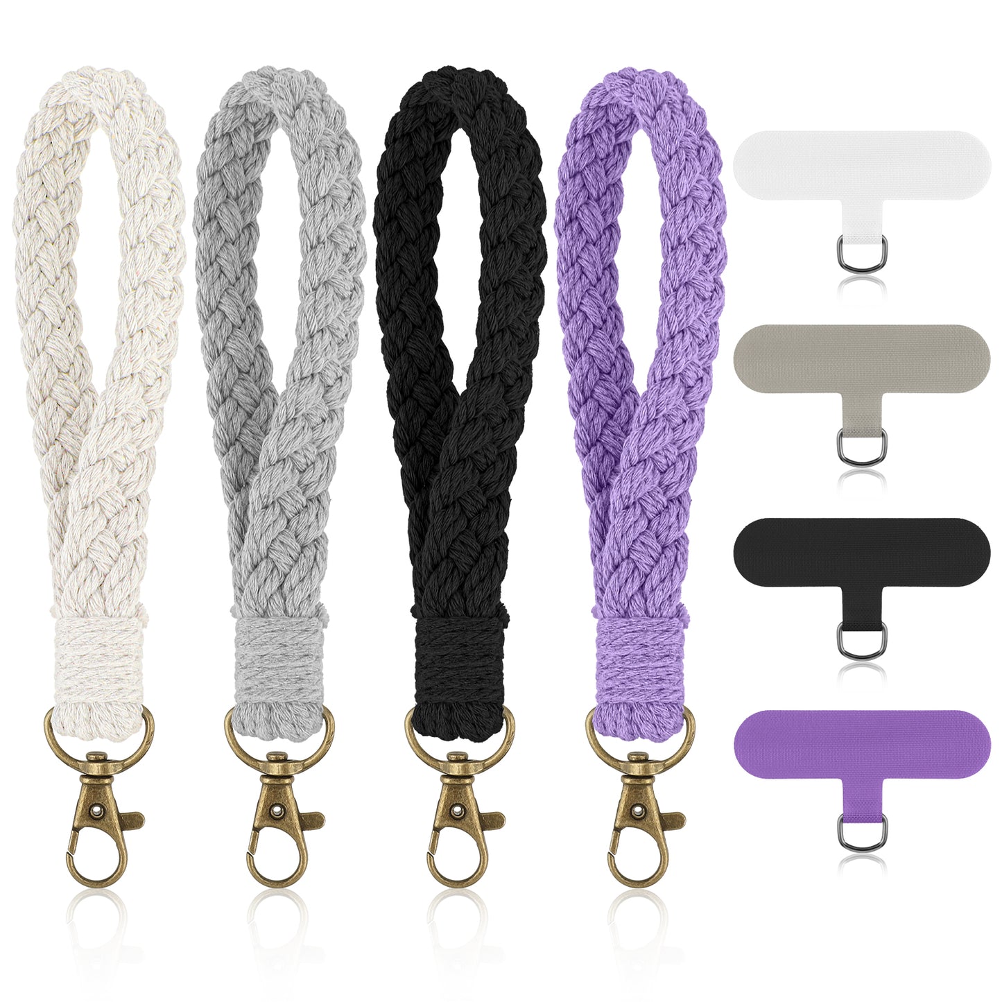 Mabor Phone Wrist Strap, 4 Pcs Cell Phone Lanyard with Tether Tab Keychain Wristlet Charm Anti-Loss Phones Chains for Women Men