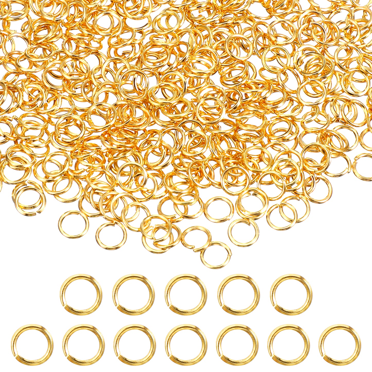 200PCS Gold Filled Jump Rings for Jewelry Making, 5mm Open Jewelry Jump Rings for Women Key Chains Necklace Bracelet Pendant Earrings Making
