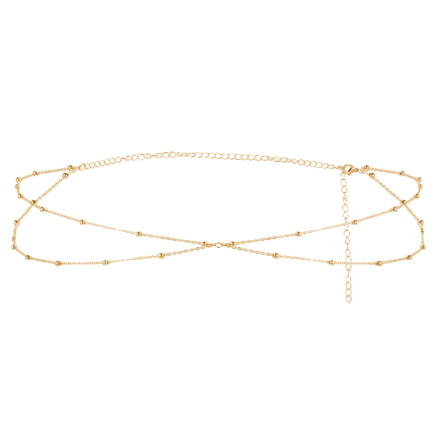 RAHHLIZS Thinp Gold Waist Chain, Double Layer Belly Chain with Satellite Beads Adjustable Waist Chains for Women Waterproof Belly Necklace for Summer Beach Jewelry Gifts for Women