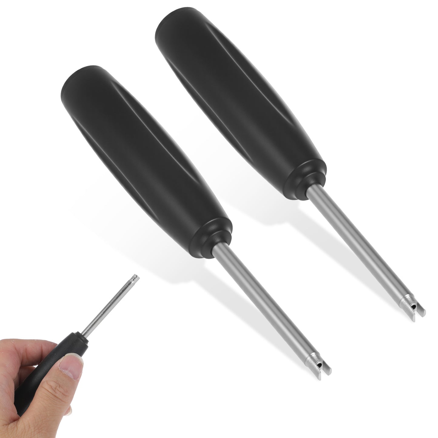 Nogeqi 2 Pcs Valve Core Removal Tool, Tire Valve Stem Tool for Bicycle Car Motorcycle Repair Install Accessory, Guard Against Over or Under Torquing