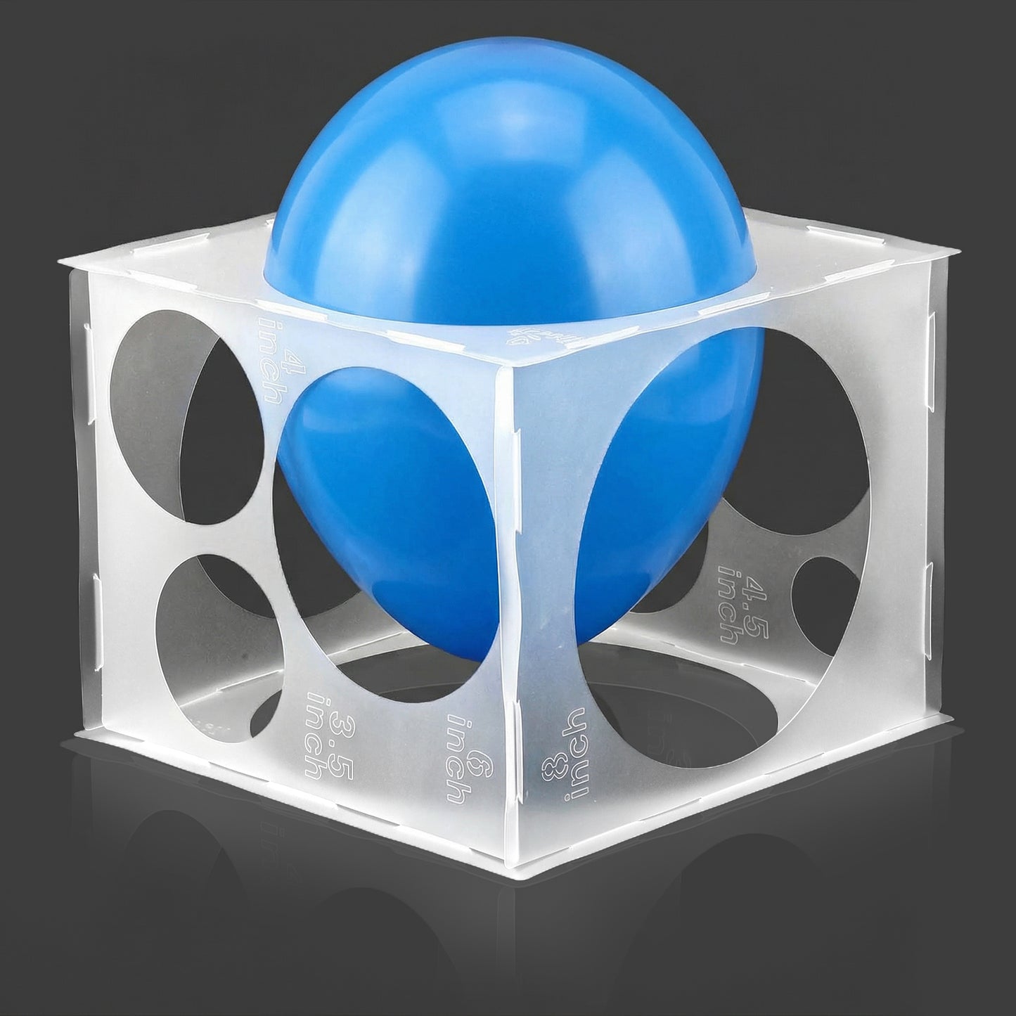 Xinjoduz 11 Holes Balloon Sizer Cube Box, 2-10 Inch Collapsibles Plastic Balloon Measure Box Balloons Size Measurement Tool for Party Balloons Arches Columns Decoration (Clear)