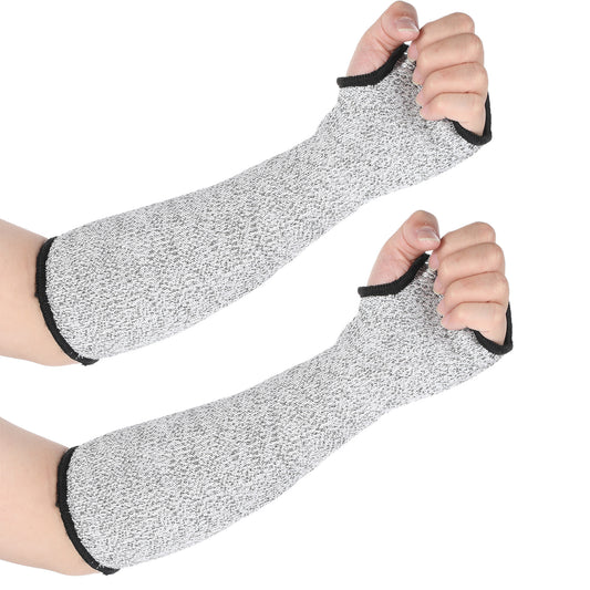 Tyqour 2Pcs Cut Resistant Sleeves, 13 Inch Arm Protection Sleeves For Thin Skin, Anti-Cut Burn Resistant Cover For Arm Protection Gardening Kitchen Farm Sleeves Dog Bite Safety Arm Sleeves