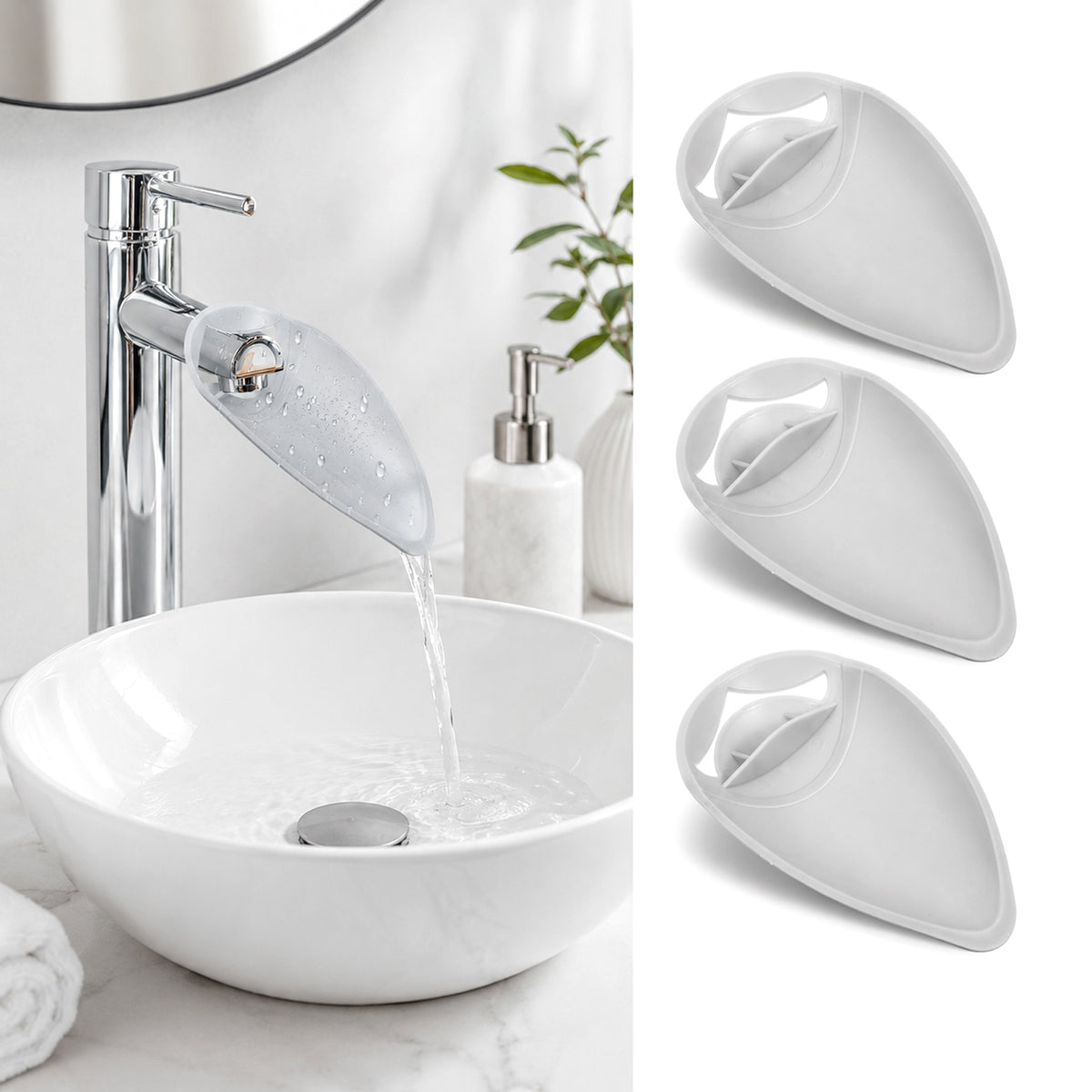 Chsoejuf 4PCS Silicone Sink Faucet Extender for Toddlers Adjustable