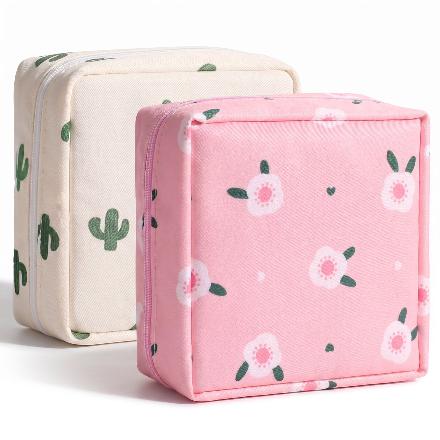 2 Pack Portable Sanitary Napkin Storage Bag Pad for Period Tampon Bags Samll Pouch Purse Cute Menstrual Feminine Care Period-Bags Mini Pads-Bag Kit Reusable for Teen Girls Women
