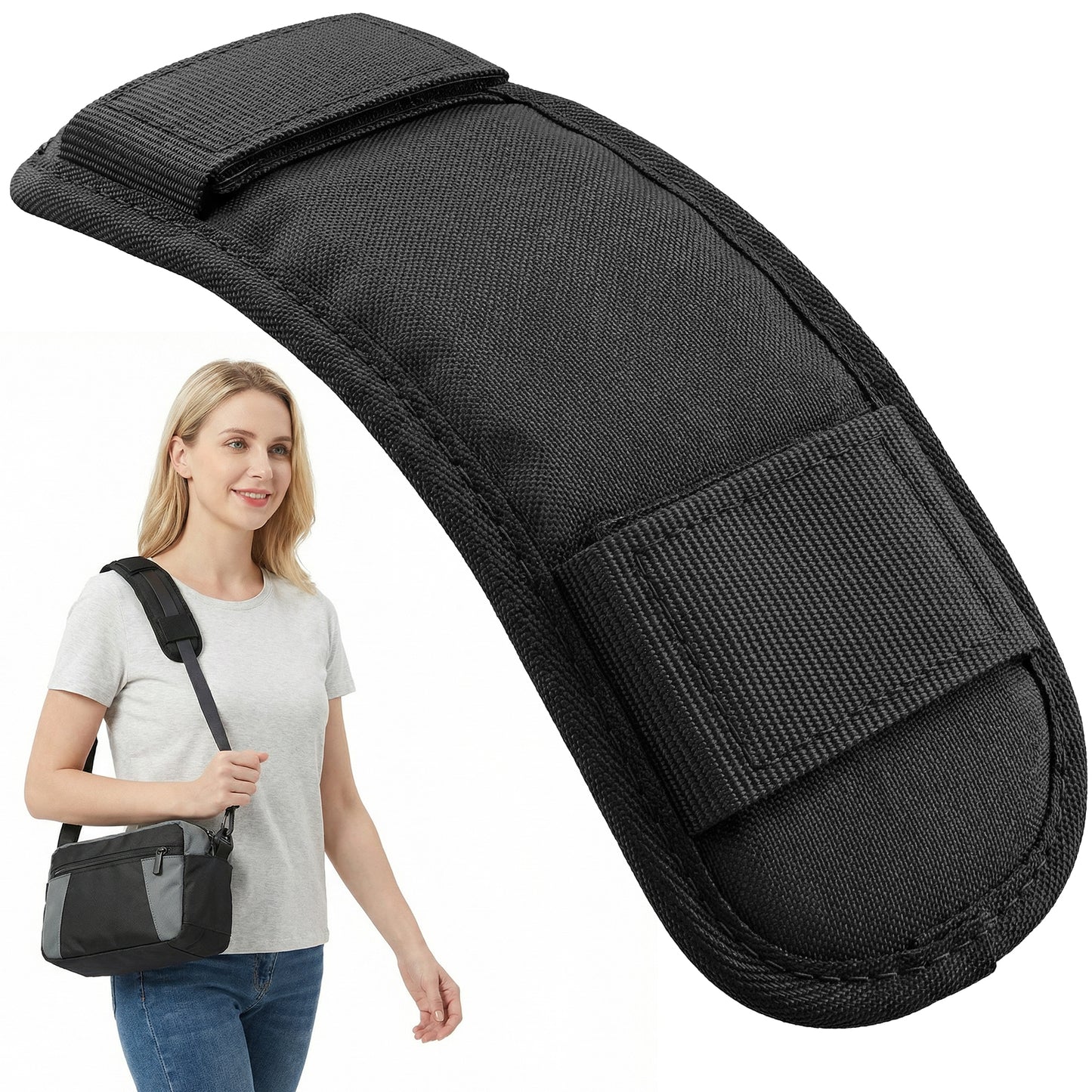 Nogeqi Soft Shoulder Strap Pad for Backpack, Breathable & Removable, universal Shoulder Pad for Bag Strap, Black