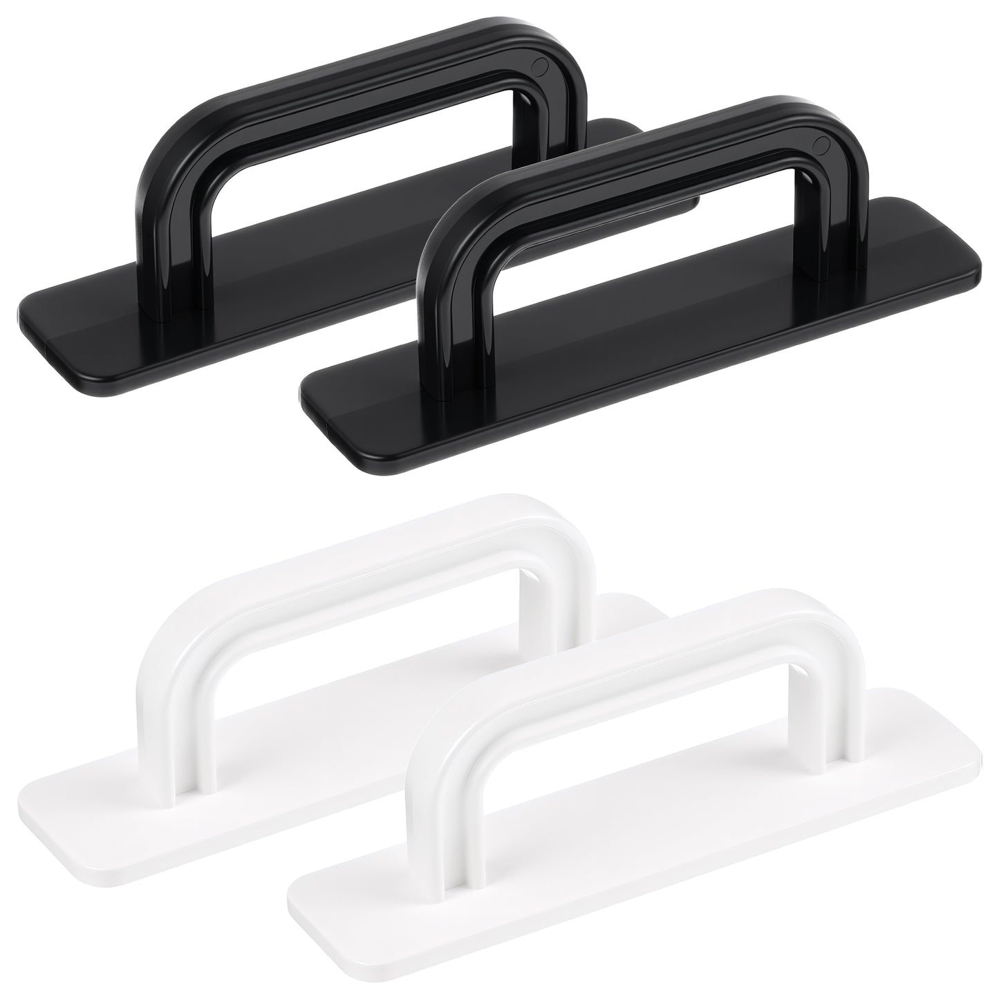 Ymapinc 4 Pack Adhesive Cabinet Handles, Stick on Handle, No Drill Self Stick Drawer Pulls, Drawer Push Pull Handles Helper with Adhesive Door Handle for Kitchen Cabinet Window Sliding Closet