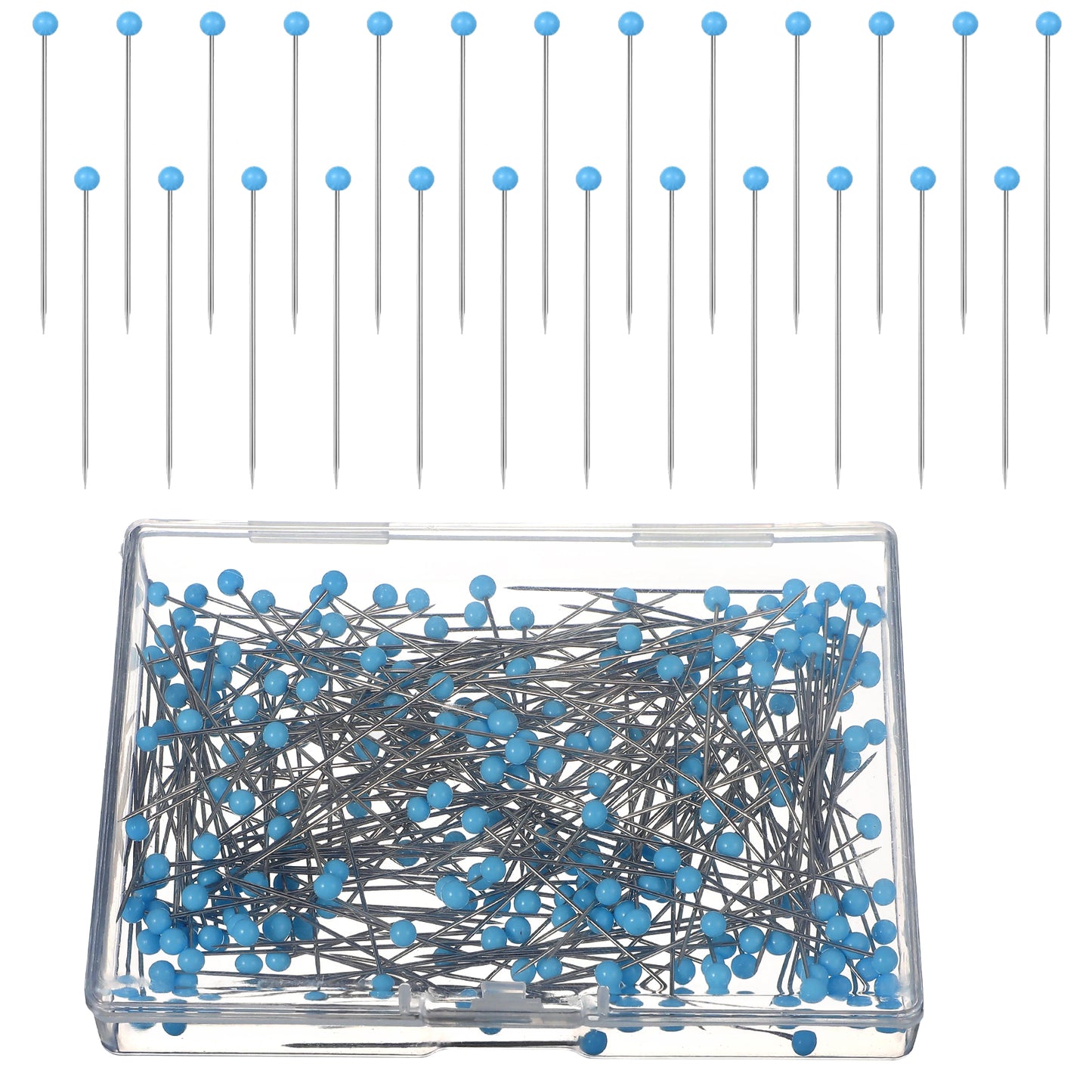 250 Pcs Sewing Pins for Fabric,Ymapinc 1.73 Inch Long Blue Glass Ball Head Straight Pins Sewing for Dressmaker, Jewelry Making, DIY and Sewing or office use thumbtacks