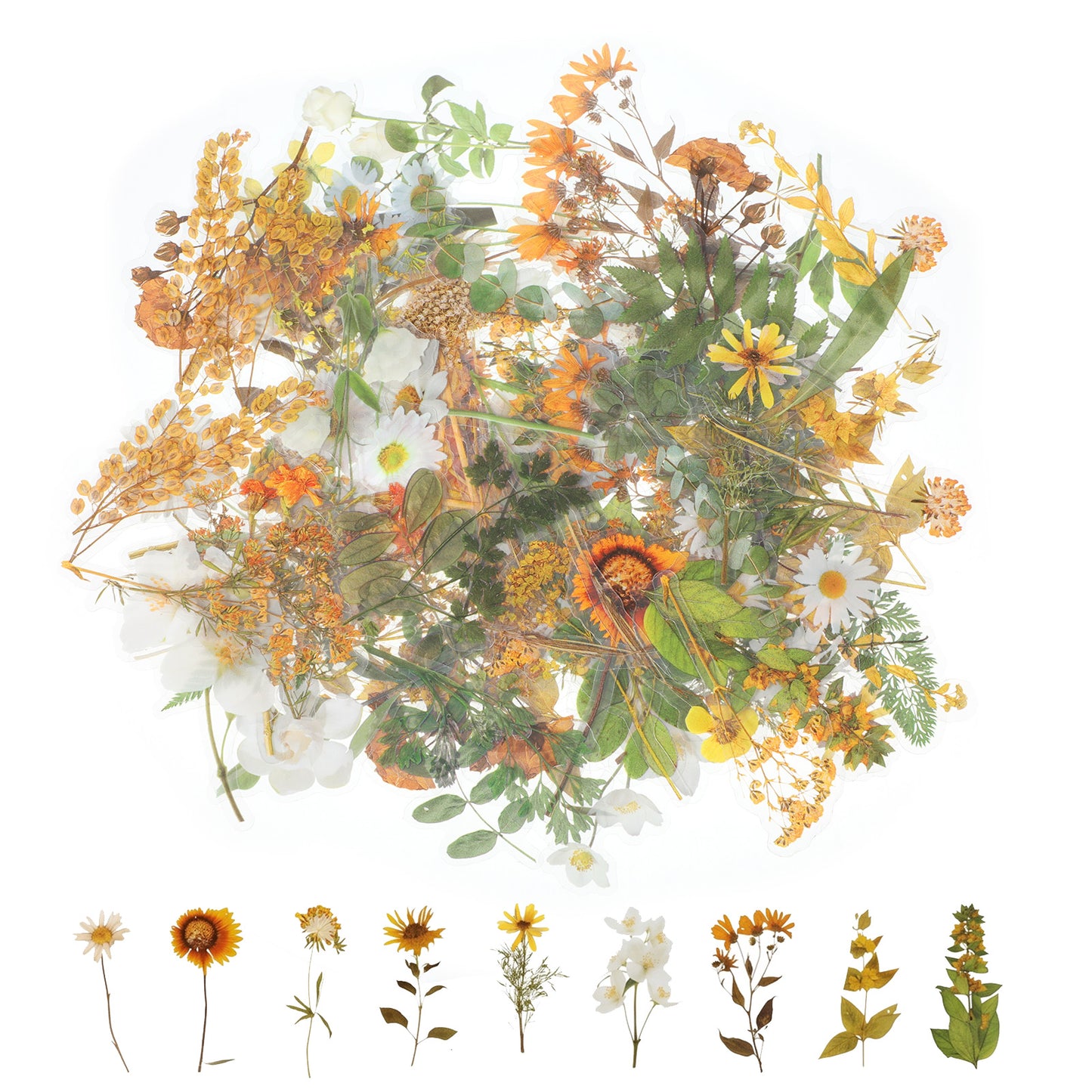 120PCS Flower Stickers for Scrapbooking, Natural Daisy Leaf Stickers Floral Junk Journal Supplies Scrapbook Supplies for Adult Card Making Letters DIY Water Bottle Cards Decoration Phone Case