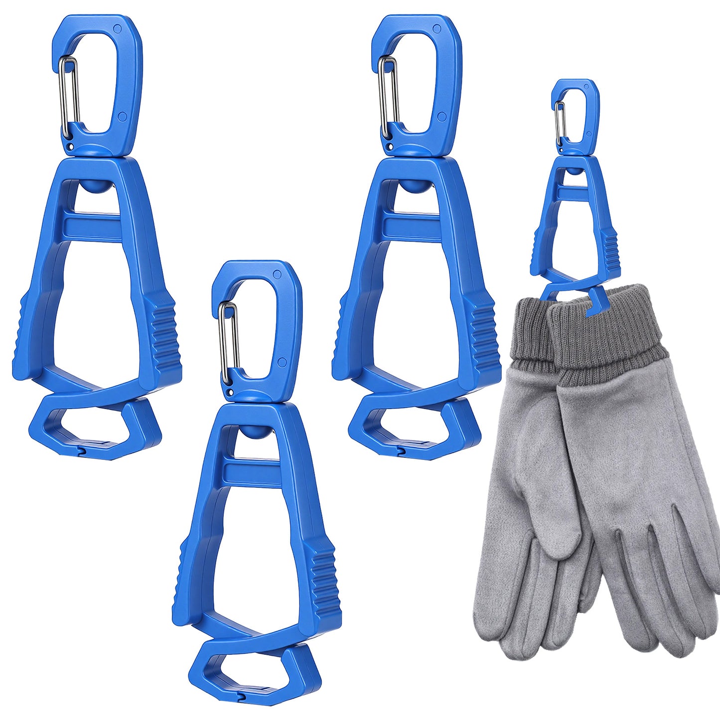 Mabor Glove Clips for Work Glove Holders, Gloves Holder Clips, 3Pcs Work Gloves Holder for Duty Belt, Belt Clip for Construction Worker Mitten Grabber, Blue