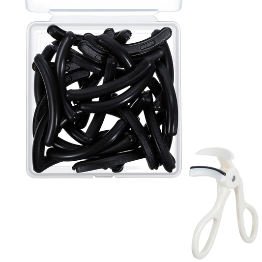 30 Pieces Eyelash Curler Refills Shimmeroo Black Silicone Rubber Eyelash Curler Pads Soft Eyelashes Curlers Rubber Strips Replacement for Universal Shuemura Eyelashes