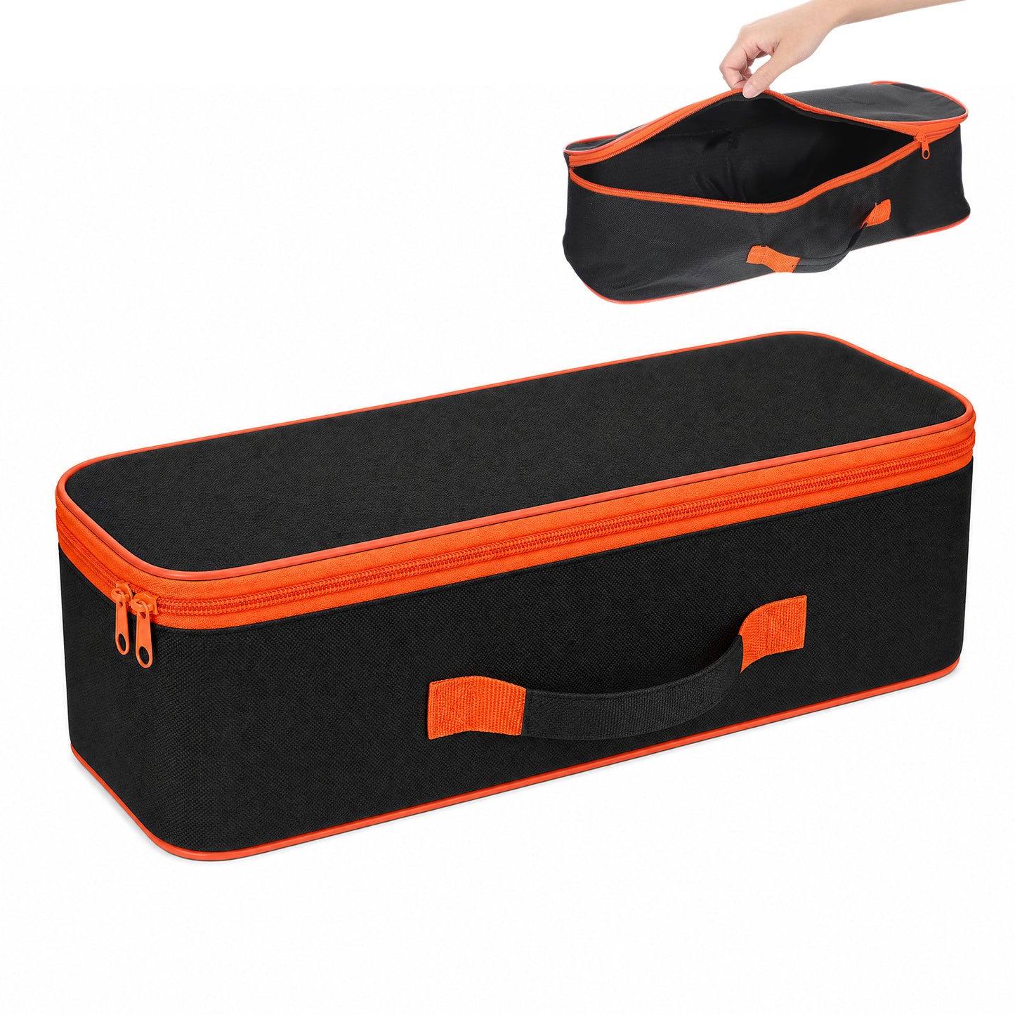 Small Tool Bag with Zipper, Utility Wide Mouth Waterproof Oxford Tool Pouch, 42 × 13 × 10.8 cm Open Power & Hand Tools Bags Organizer, Multiple Purpose-Tool Organizers and Storage