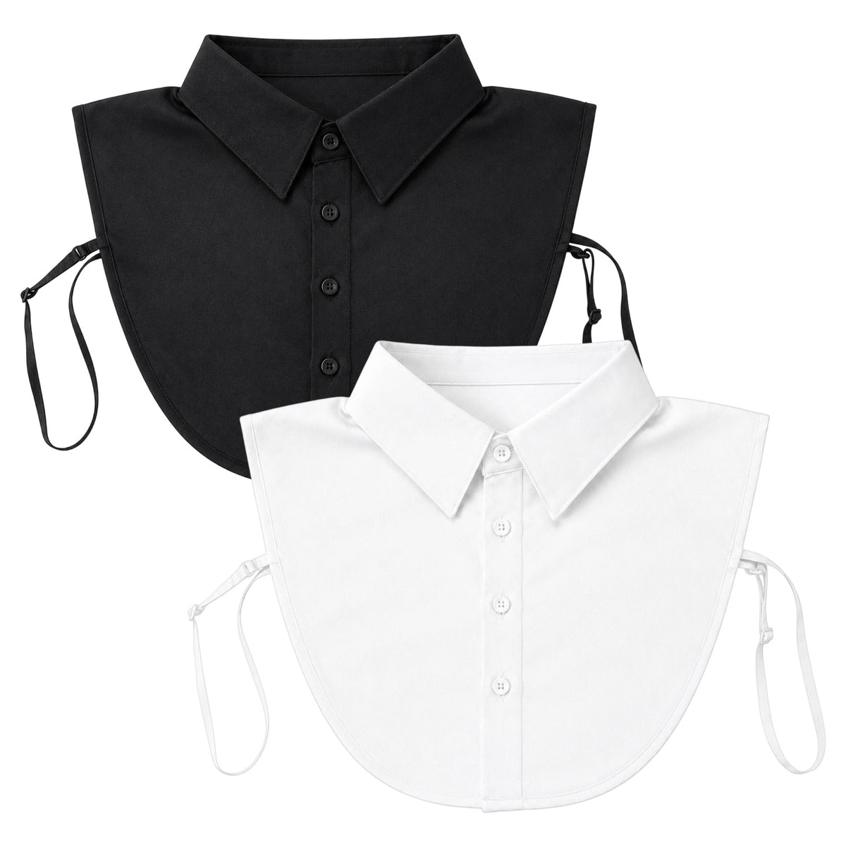 Matwsec 2PCS Fake Collar Dickey Collar for Women Black, White