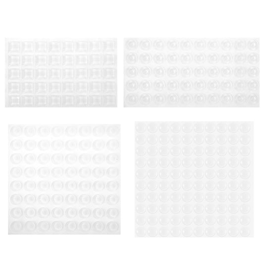 Tyqour 254 Pcs Clear Bump Dots for Visually Impaired, Silicone Braille Stickers Multiple Sizes Shapes Raised Tactile Bonding Dots for Blind Elderly Products