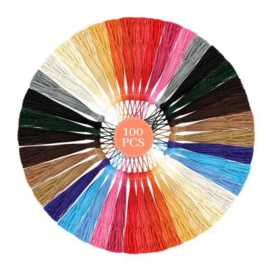Tassels for Craft, 100 PCS Bookmark Tassels Bulk Small Tassels for Bookmarks Silky Handmade Soft Mini Tassels with Loops for Jewelry Making, Crafts, Dress Decoration - 20 Colors, 5 Pieces Each