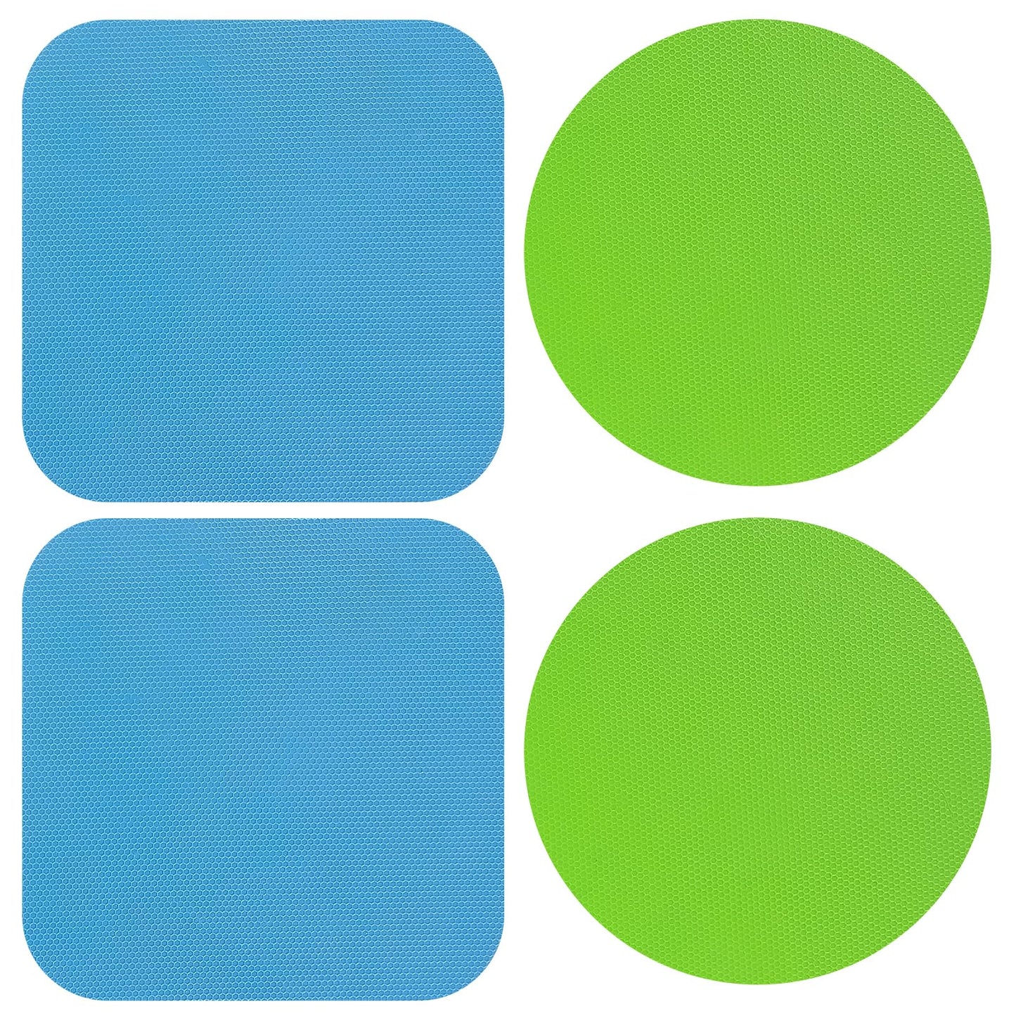 4Pcs Jar Grippers for Opening Jars Rubber Jar Opener Jar Openers Top Rated for Seniors Multi Purpose Jar Bottle Can Lids Gripper Openers Reusable for Seniors Weak Hands Bottles (Light Blue, Green)