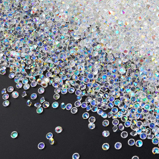 Teaaha 10000PCS Clear Wedding Table Scatter Confetti Reusable Artificial Crystals Diamonds Rhinestones for Wedding Table Centerpiece Bridal Shower Party Birthday Photography Vase Beads (White, 3 mm)
