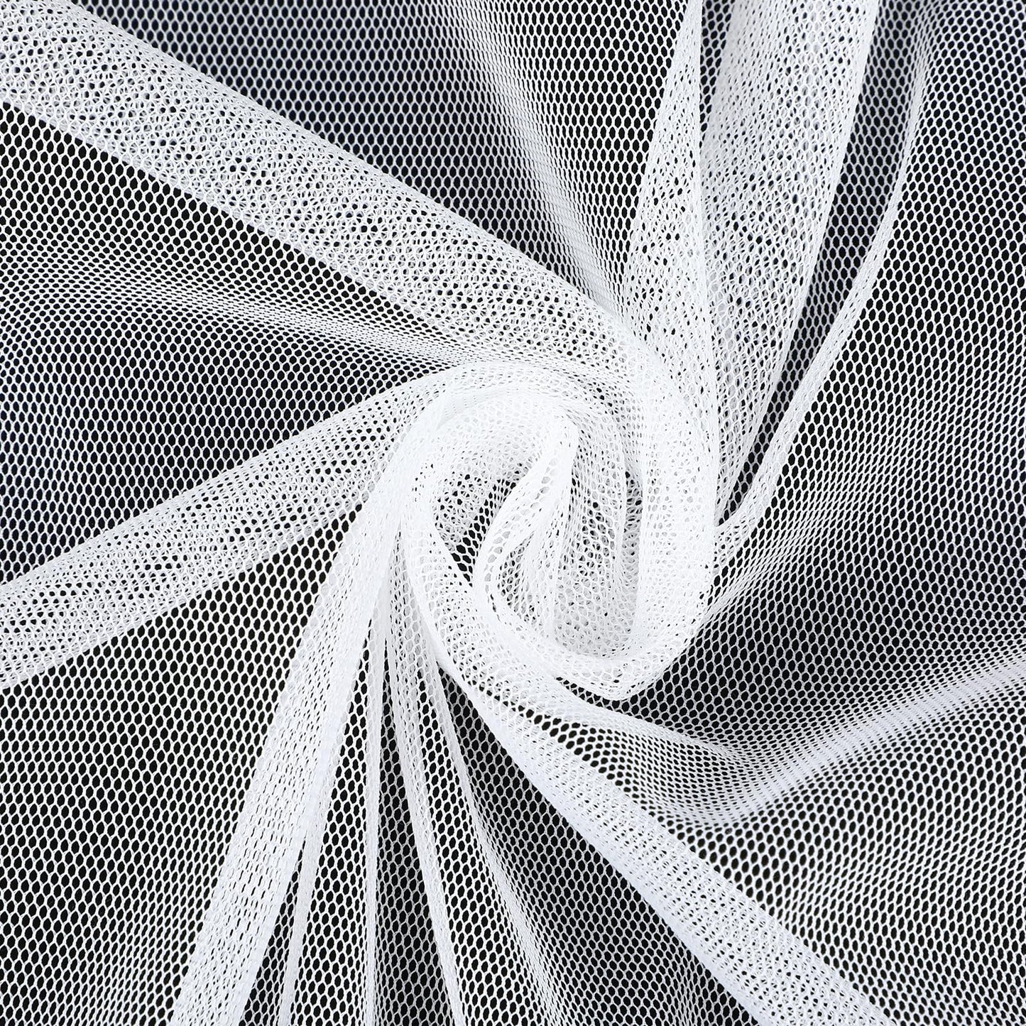 Nogeqi 160 x 150 cm White Tulle Fabric, Stretchy Tulle Sold by the Metre, Tulle Fabric, Transparent, Breathable for Clothing, Sewing Projects, Crafts, Sewing, Wedding Dresses