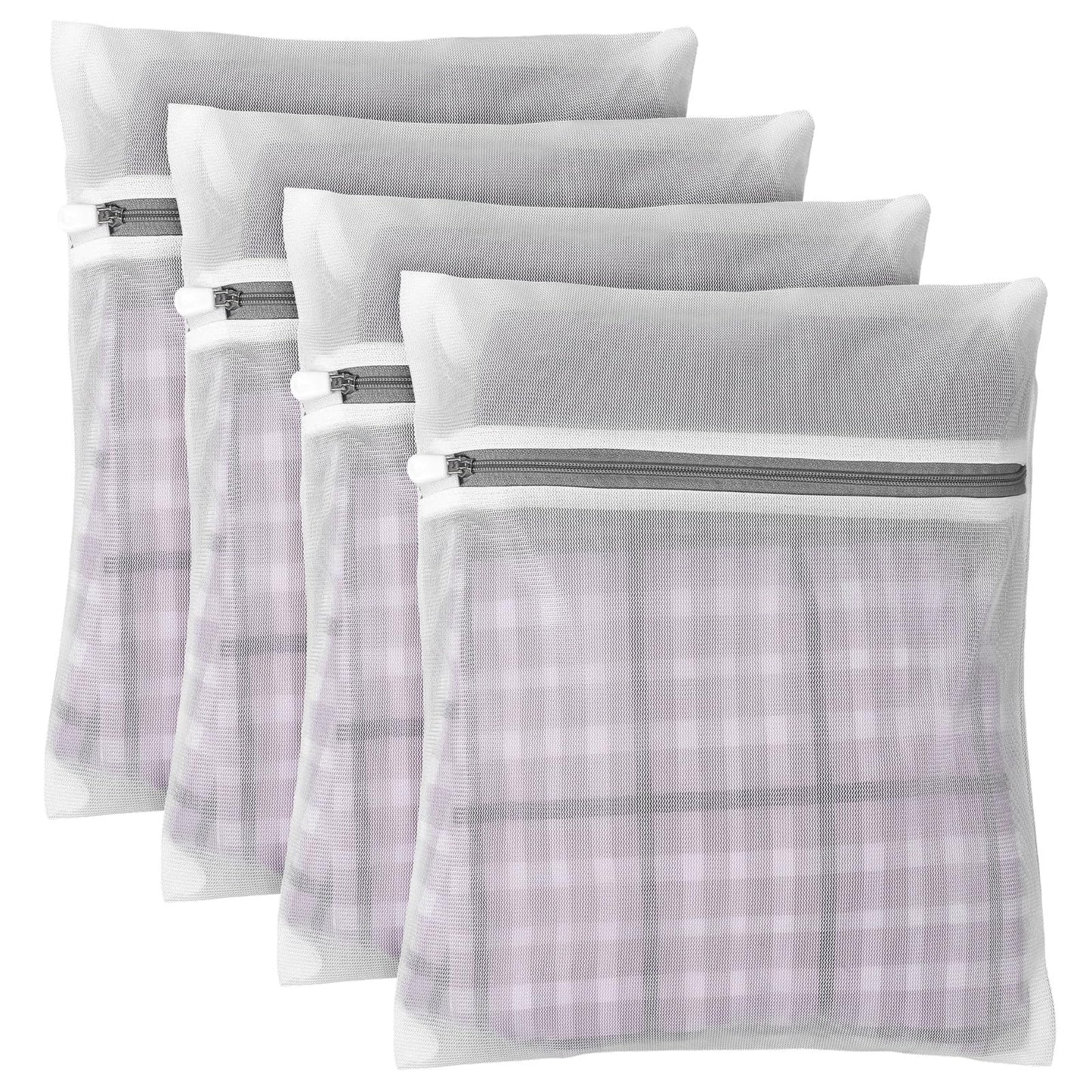 4 Pack Small Mesh Laundry Bags for Delicates 25x30cm Mesh Wash Bags Mini Lingerie Bag for Washing Delicates Small Bra Washing Bag for Delicate, Lingerie, Bra, Socks, Intimates and Underwear