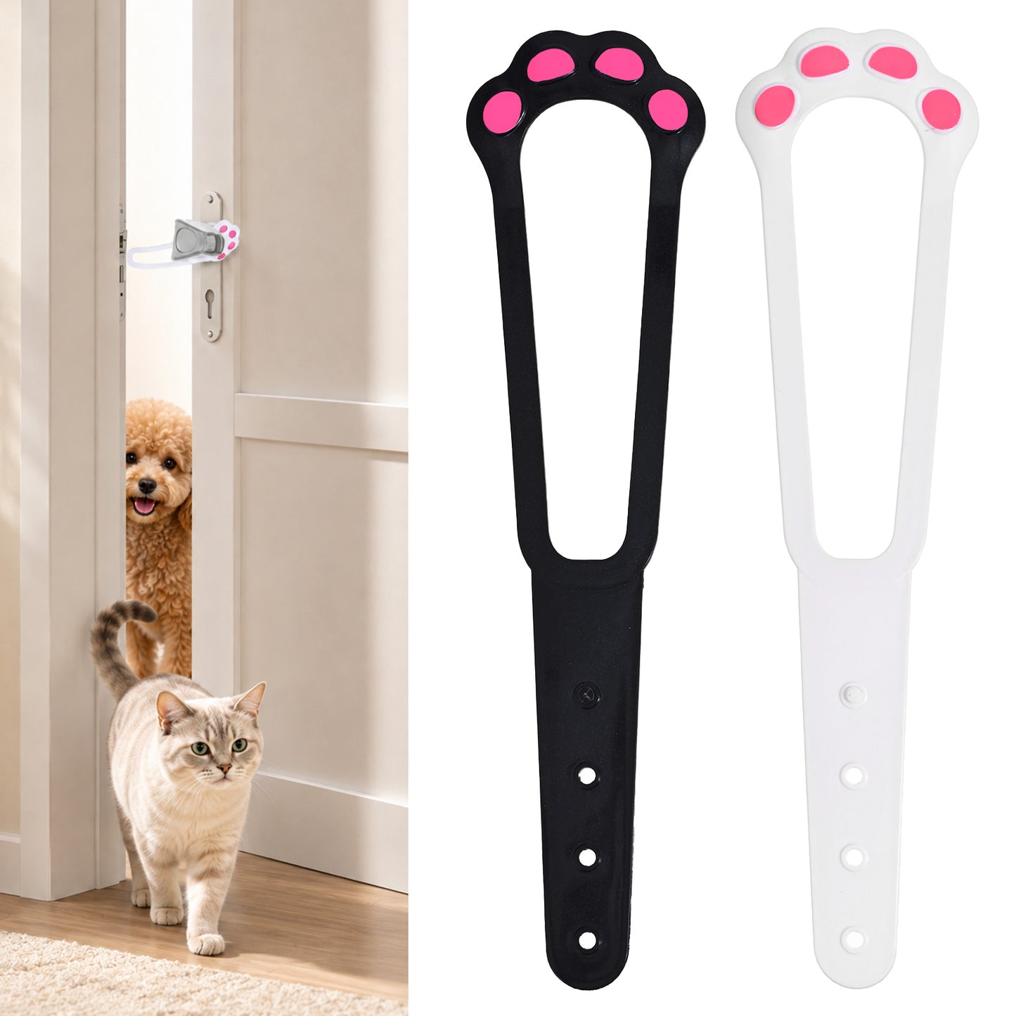Cat Door Latch Holder, 4 Adjustable Sizes, Stronger Flex Cat Door Stopper