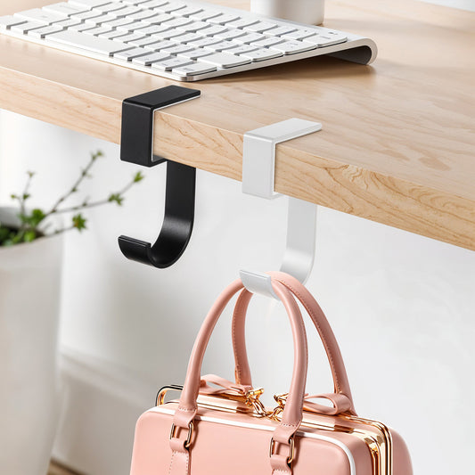 Ymapinc 2PCS Purse Hook Hanger for Table, Heavy Duty Purse Bag Holder for Table Hook Alloy Materials Purses Holder Desk Can Hooks for Bags, Umbrellas, Keys and Headphone