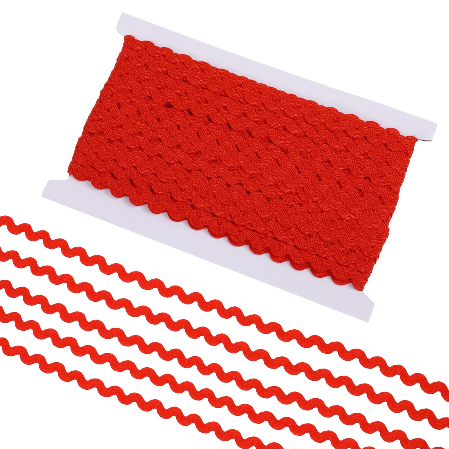 Shimmeroo Rick Rack Trim for Sewing, 5 mm 27 Yards Red Wave RIC Rac Trim