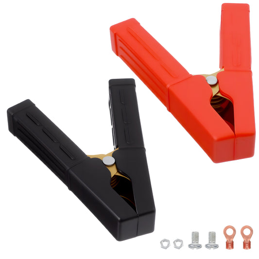 1 Pair Jumper Cable Clamps, Jumper Cable Heavy Duty Pure Copper Battery Charger Clamps Replacement Battery Alligator Clips, 200A Alligator Clips for 12V/24V/36V Cables