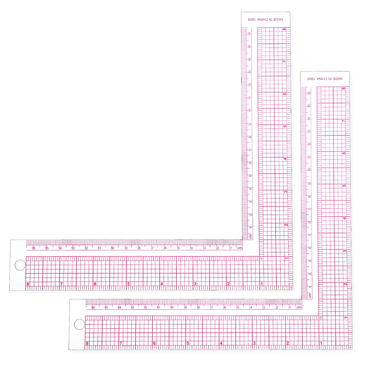 Mabor 2Pcs Clear Sewing Ruler, L-Square Plastic Measure Ruler 90 Degree L Shaped Square Framing Measuring Tool Fabric Sewing Measuring Supplies for Pattern Making