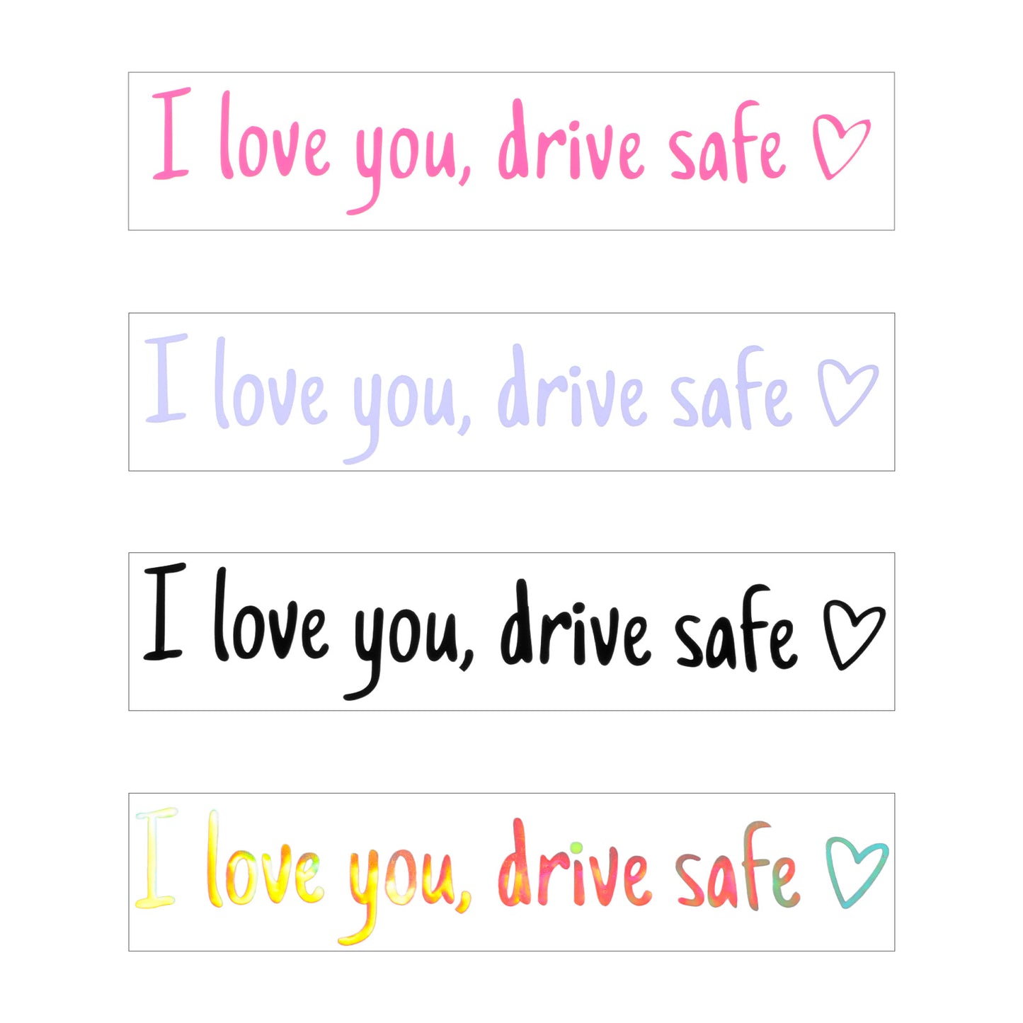 Ouligay 8PCS I Love You Drive Safe Mirror Sticker, Cute Car Stickers for Womens, Waterproof Drive Safe Car Window Decals for Rearview Mirror Window Windshield, Funny Love Sticker for Auto Accessories