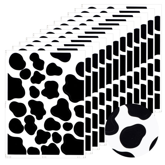 Ymapinc 312pcs Black Vinyl Cow Print Wallpaper?Waterproof Stickers Peel and Stick Wall Decals for Bedroom Living Room Bathroom Home Wall Decor