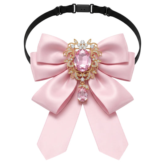Ymapinc Pink Rhinestone Bow Tie for Women Dress