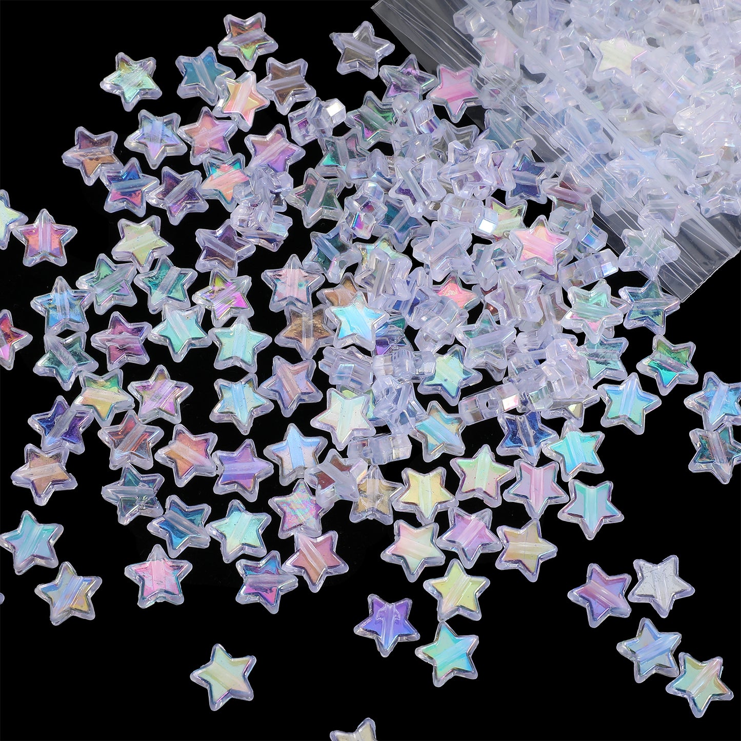 RAHHLIZS 200pcs Acrylic Star Beads for Bracelets