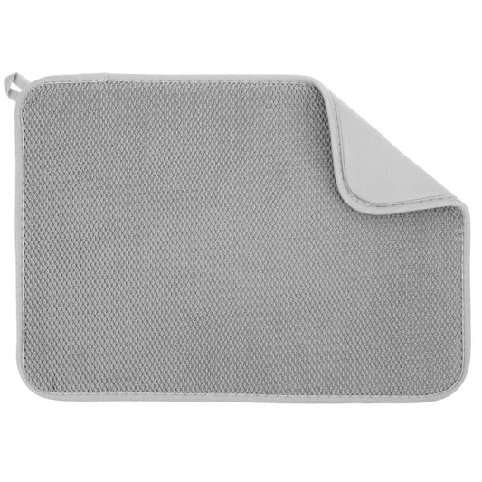 Ymapinc Dish Drying Mat, Draining Board Mats for Kitchen Sink, Draining Mats for Sink, Washing Up Mat for Kitchen Worktop, 14.96×11.61 Inch Grey