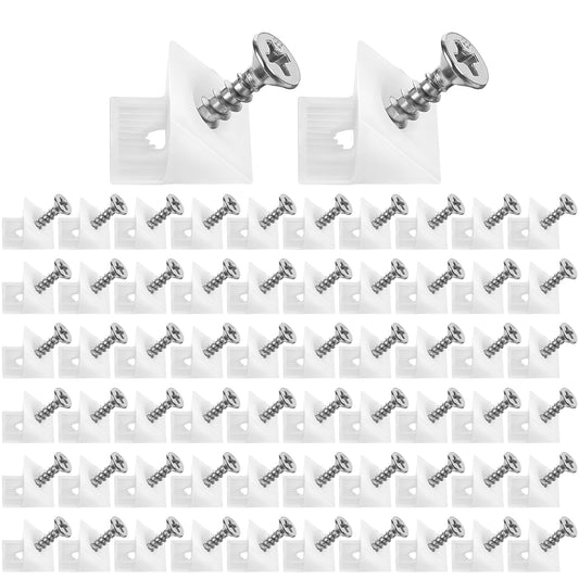 100 Packs Furniture Chest Drawer Bottom Repair Fixing Drawer Repair Kit Cabinet Fixing Mending Wedges Angle Code Bracket Fasteners Plastic Drawer Reinforcement Repair Kit for Furniture Sagging Drawer