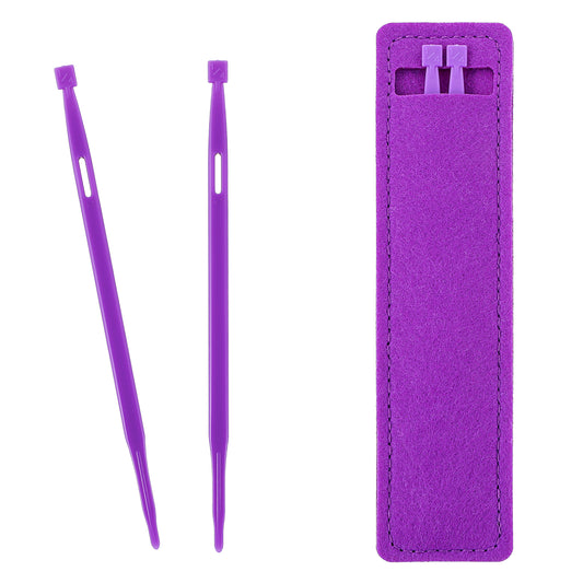 Ymapinc 2Pcs Purple Sewing Quilting Tools, for Sewing Craft Projects Use Sewing Tools and Accessories(2 Plastic Threaders + 1 Wool Felt Bag)