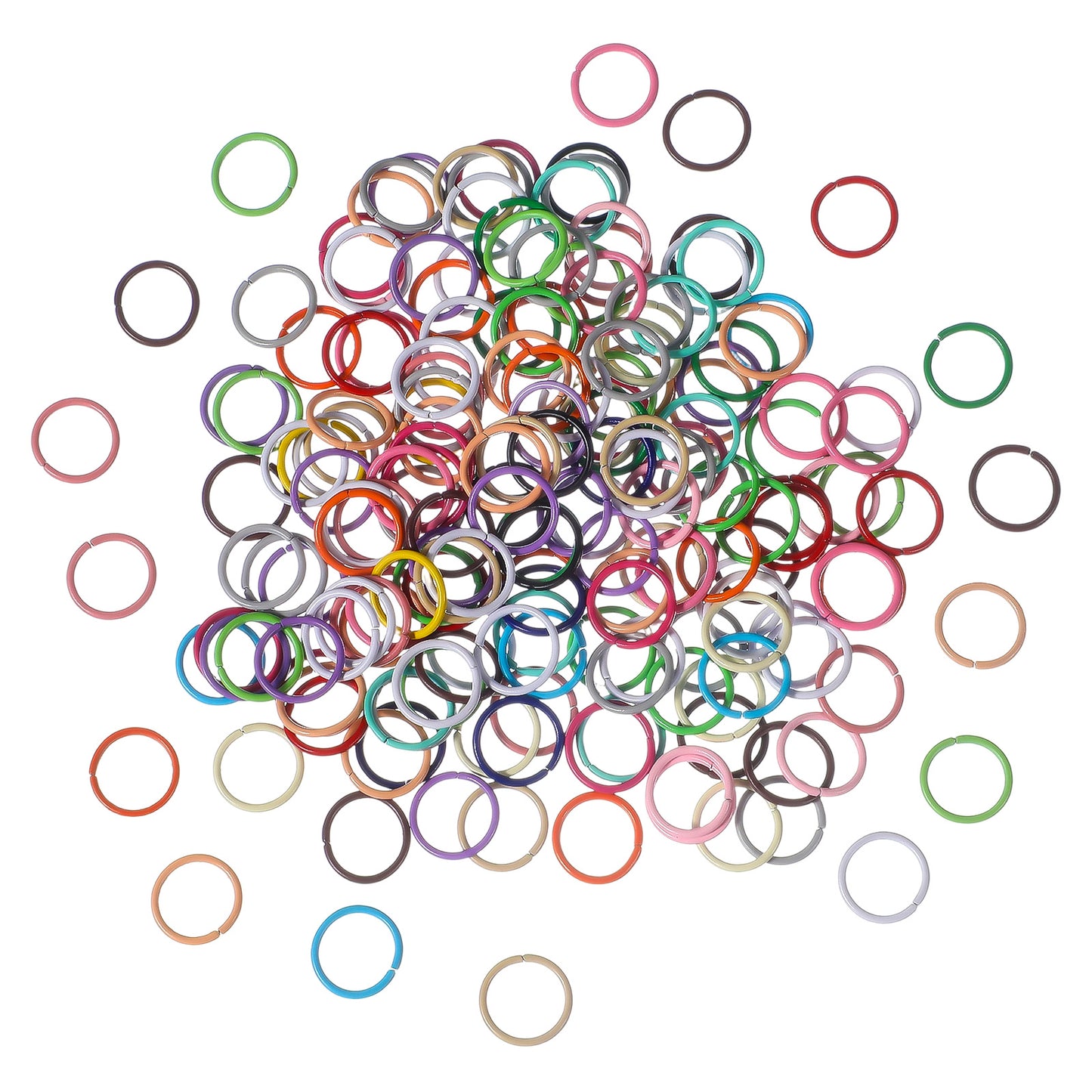Mabor 200pcs Jump Rings, 10mm Colorful Mixed Iron Open Jump Rings for Jewelry Making, Keychains, Bracelets, Necklaces, DIY Crafts and Charm Findings