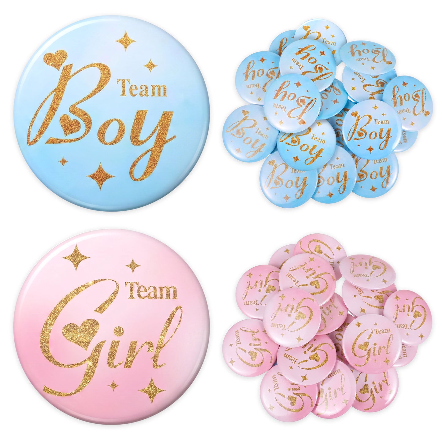 RAHHLIZS 20Pcs Gender Reveal Pins for Baby Shower Party Favors