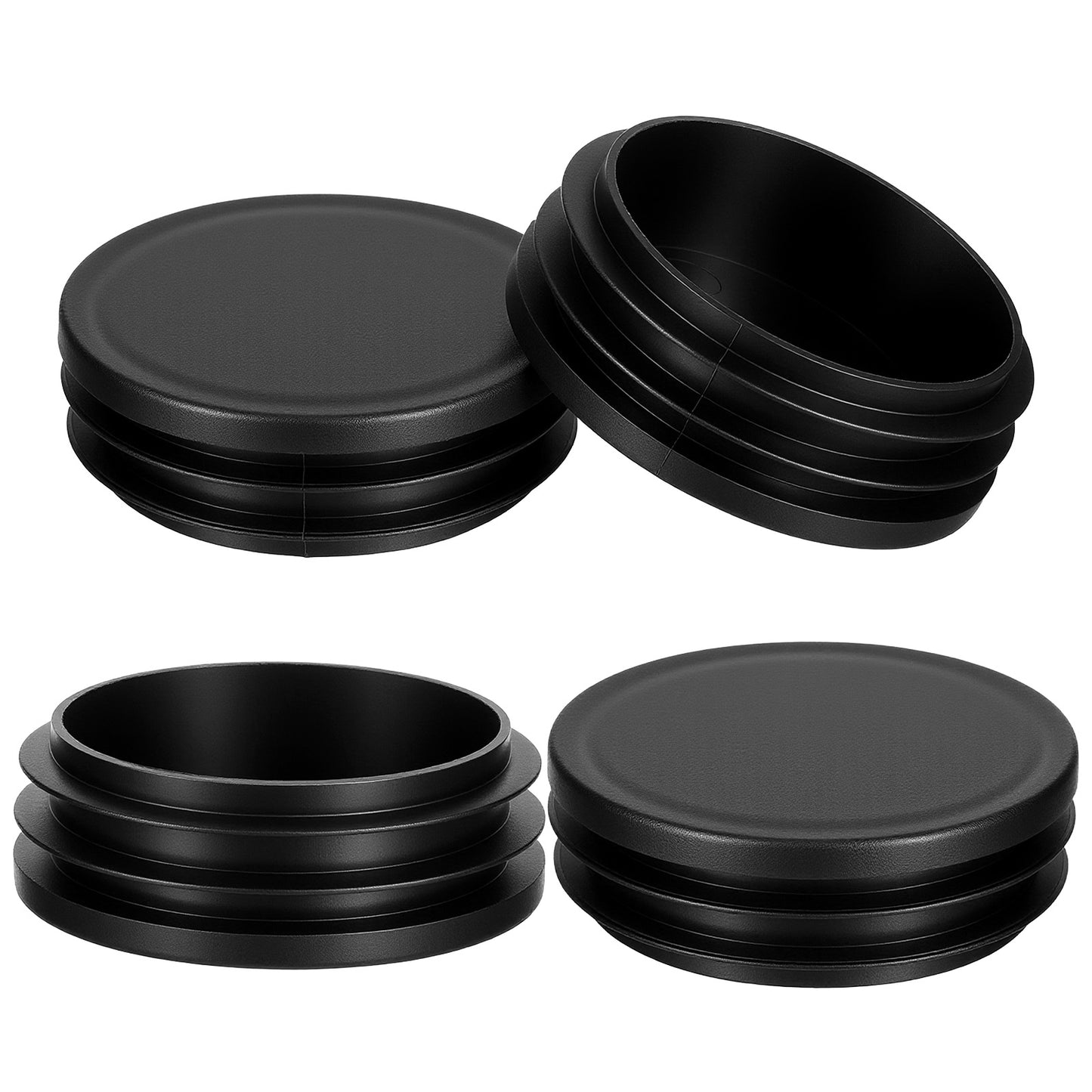 45mm 50mm Black Plugs for Round Tube Furniture Finishing, 4 PCS Black Pipe Tubing End Cap for Round Tube Furniture Finishing for Home and Outdoor Use(50mm)