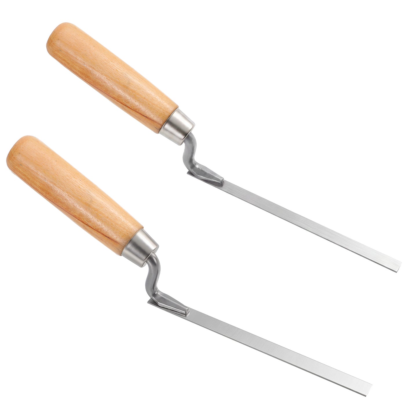 Xinjoduz 2 PCS Tuck Pointer Trowel Set, 5/16" & 3/8" Professional Masonry Tools, Ergonomic Wood Handle, Mortar Repair and Tuck Pointing Tools for Spreading Mortar, Trimming Corners