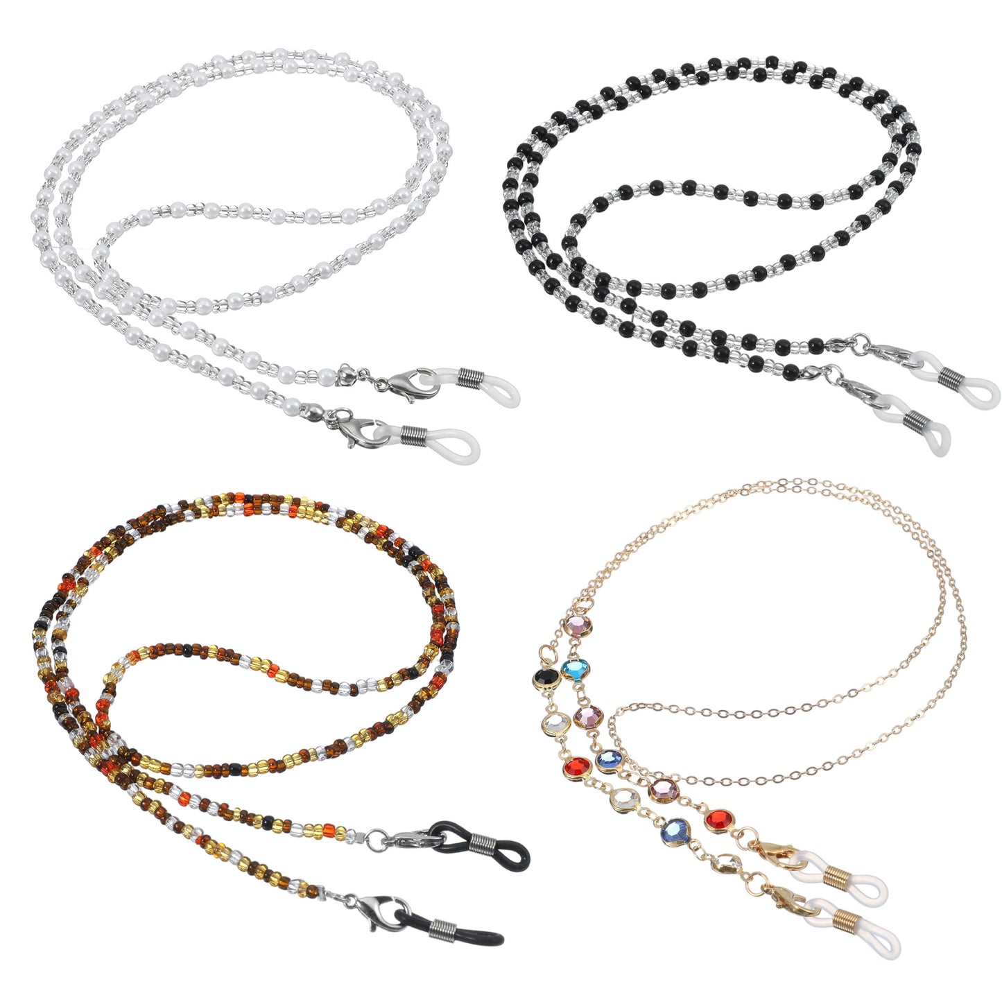 Ouligay 4 PCS Glasses Chain Acrylic Eyeglass Chains for Women Stylish Elegant Eye Glass Chains for Around Neck
