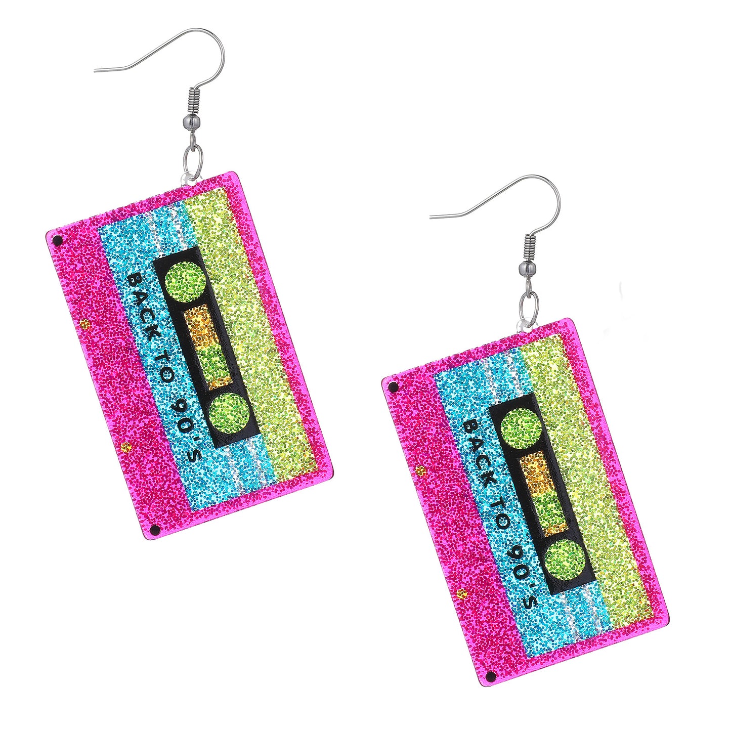 80s 90s Neon Earrings for Women Colorful Lightning Acrylic Drop Earrings Neon Earring Bulk for 80's 90's Outfit Glow Party Halloween 80s Accessories Jewelry