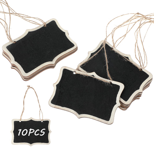 Ymapinc Mini Chalkboard Signs for Food, 10 Pack Hanging Chalk Board Sign with String Small Wooden Tags for Buffet Sign Blackboard Personalized Name Tags