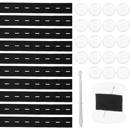 10pcs Pant Waist Tightener,Waistband Jean Tightener For Waist,Maternity Pants Extender With 20 Buttons, Sewing Tool And Thread,Waists Adjuster For Loose Jean Pants Button For Kids Women Men
