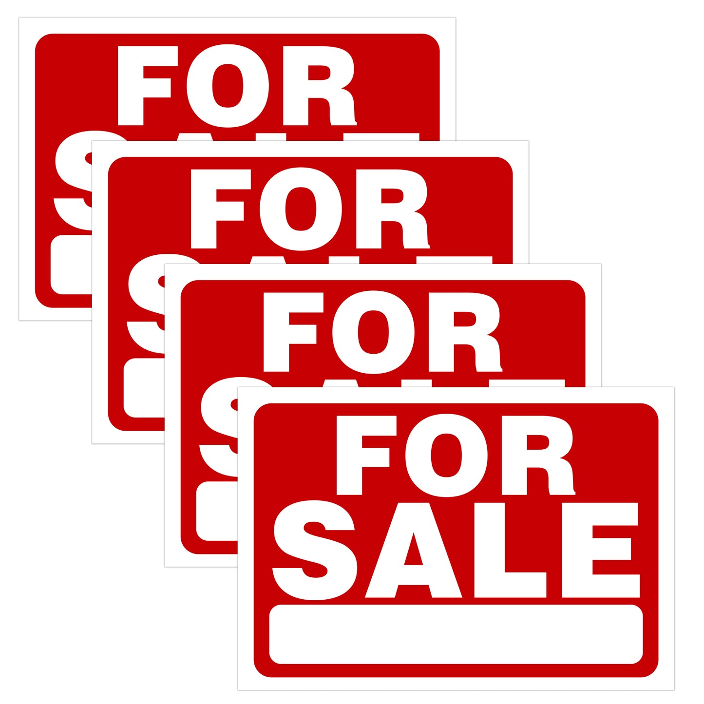 Mabor 4Pcs for Sale Sign Car Sticker, 9.96" x 7" Red Self Adhesive Vinyl Sale Sign Decal for Garages Boats Auto Sales, Large Space for Handwriting