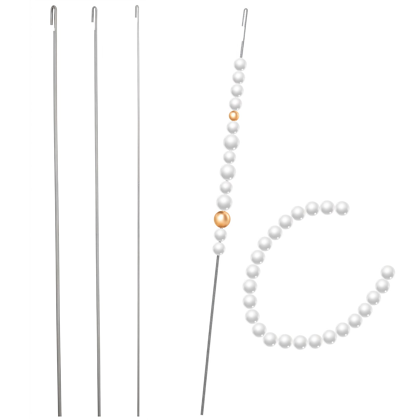 Nogeqi 4 Pcs Bead Threader for Jewelry Making, Bead Spinner Needles, 4 Thickness Styles Beading Needles, Needle-Free Beading Supplies for Beaded Bracelets, Necklaces, DIY Handmade(0.5/0.6/0.7/0.8mm)