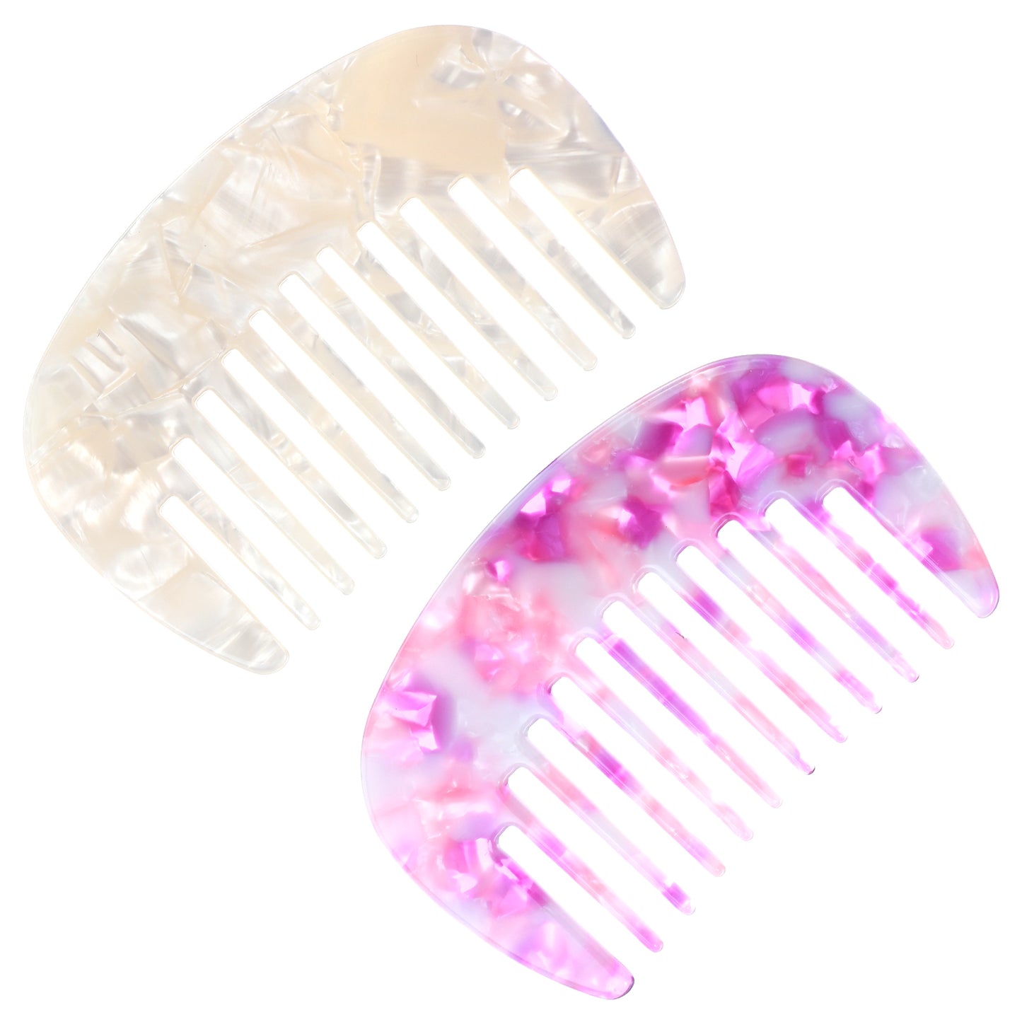 Mabor 2 Pcs Travel Comb - Mini Wide Tooth Detangling Comb for Women & Men, Small Pocket Combs for Curly/Wavy/Long Hair, Portable Combs for Wet & Dry Hair