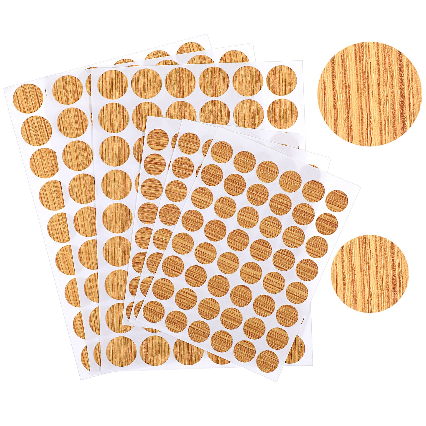Ymapinc 306 Pcs Screw Hole Covers, Wood Grain Self-Adhesive Furniture Stickers, 2 Sizes for Cabinet Shelf