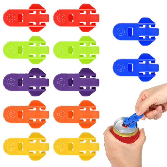 12PCS Manual Easy Can Opener Colorful Beer Can Openers, Plastic Beer Leakproof Can Cover Protector for Pop Coke Aluminum Beverage Drink Shields for Can Tab Cover Soda Can Opener Tool(6colors)