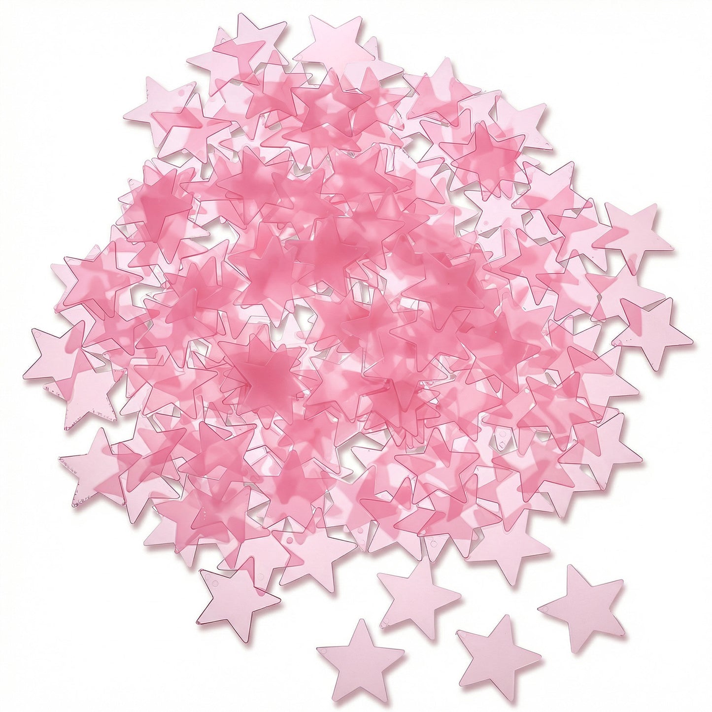 Ouligay 200 PCS Ceiling Stars Glow in The Dark 3D Glow in The Dark Stars Stickers Luminous Fluorescent Glow Stars for Teen Girls Boys Kids Ceiling Wall Room Decor Pink
