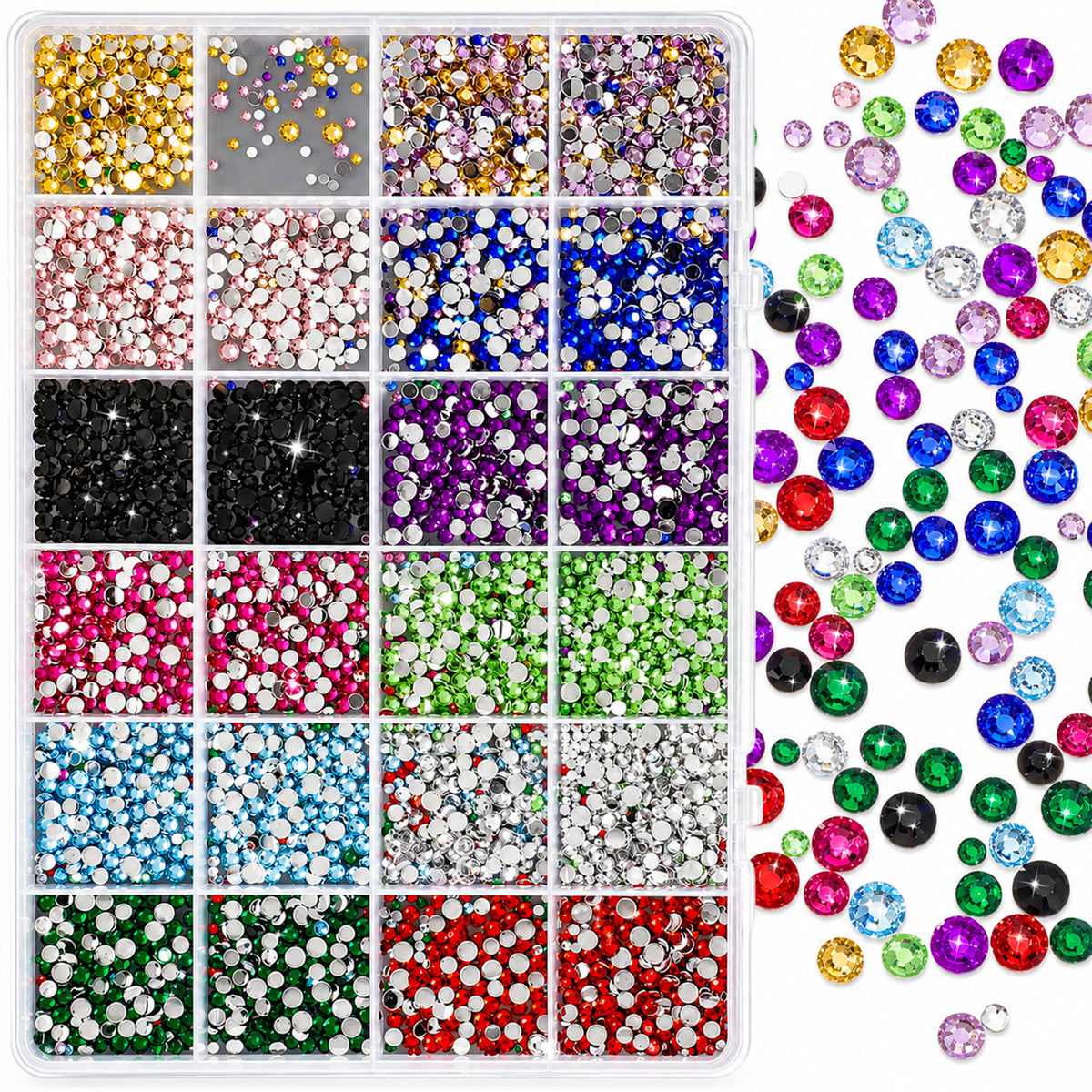 6000pcs 2mm Rhinestones, Rhinestones For Bedazzling, Resin Gems for Crafts