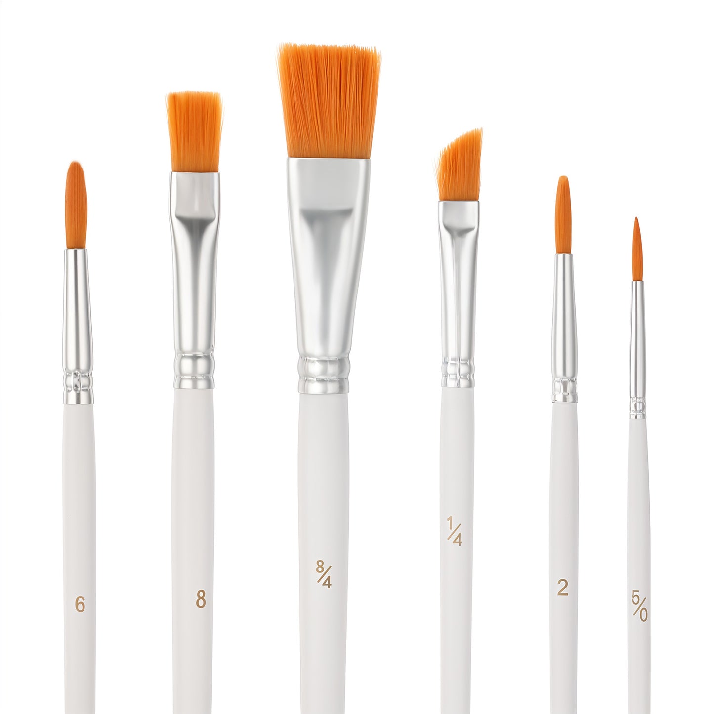 Ymapinc 6 PCS Small Paint Brushes Set, Fine Paint Brush Set with Nylon Bristles White Wooden Handle, Face Paint Brushes for Decorating, Watercolour, Oil, Acrylic, Gouache Painting Brushes Art